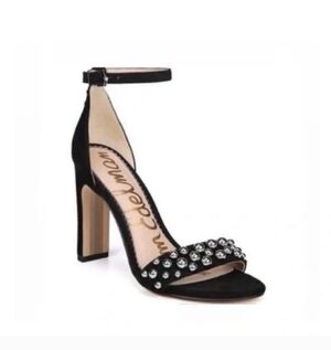 Sam Edelman Yoshi Studded Black Suede Sandal Size 6